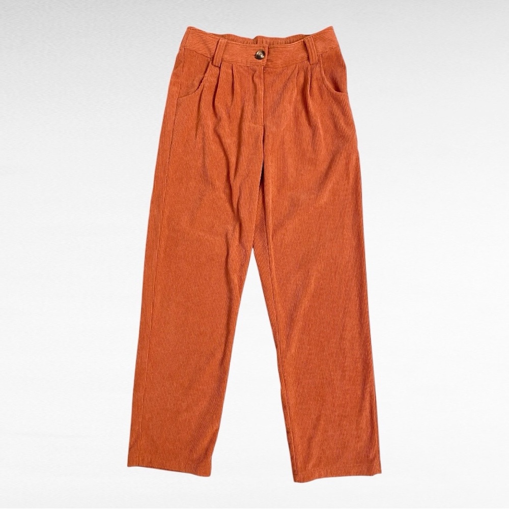 HALARA | Bombay Brown Mid Rise Button Zipper Side Pocket Casual Corduroy Pants - Picture 6 of 10